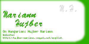 mariann hujber business card